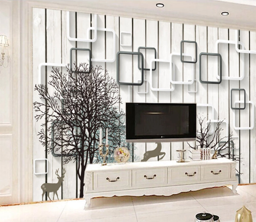 3D Black Tree WC303 Wall Murals