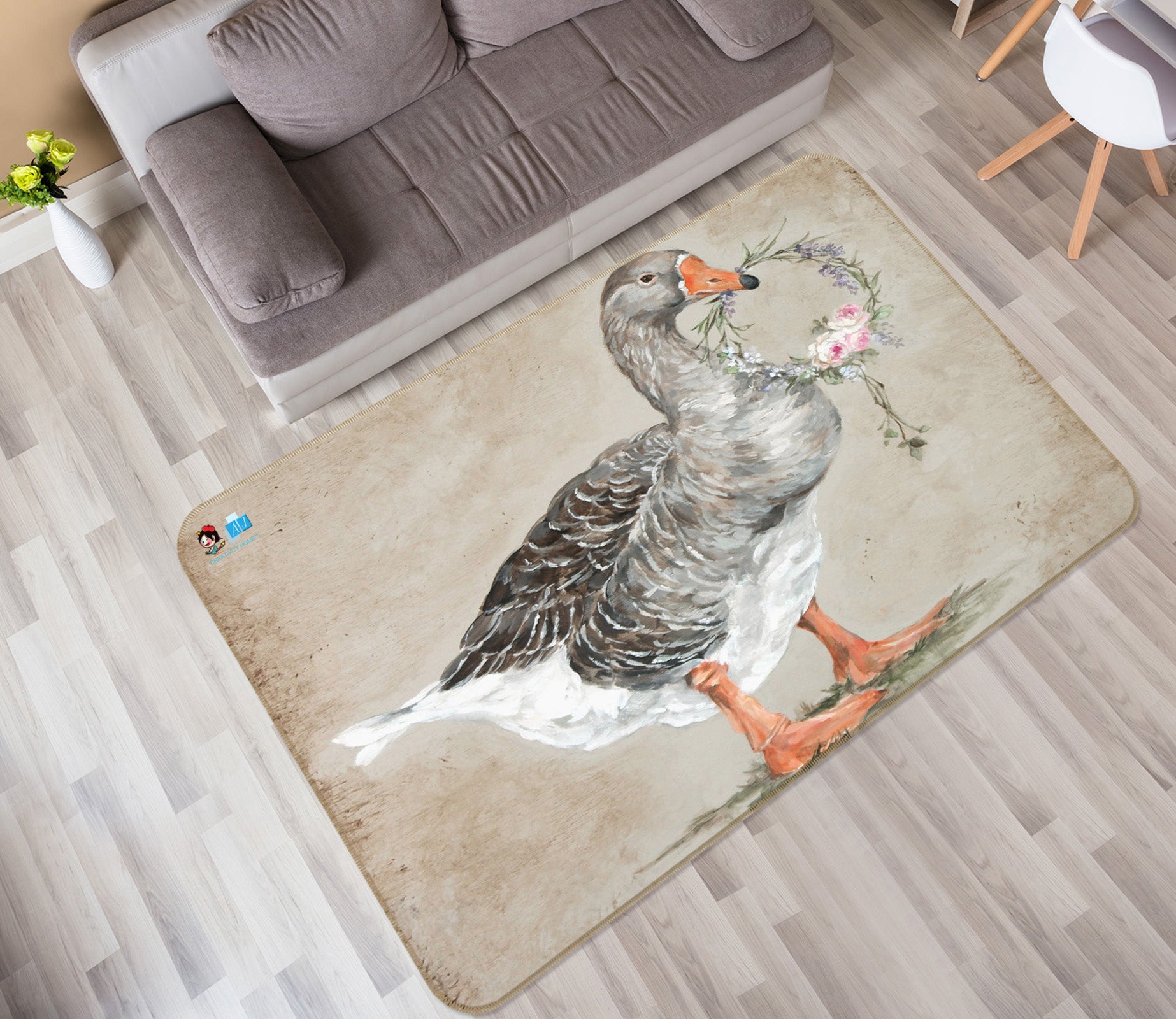 3D Duck 0152 Debi Coules Rug Non Slip Rug Mat