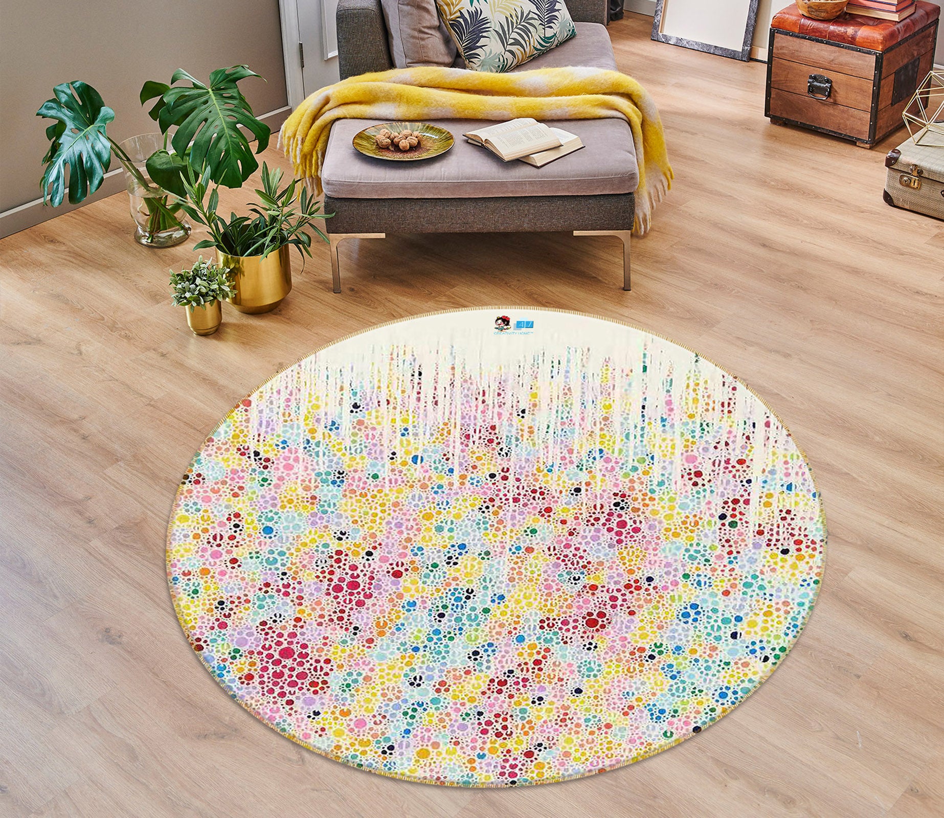 3D Colorful Texture 1305 Misako Chida Rug Round Non Slip Rug Mat