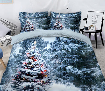 3D Snow Tree 32056 Christmas Quilt Duvet Cover Xmas Bed Pillowcases