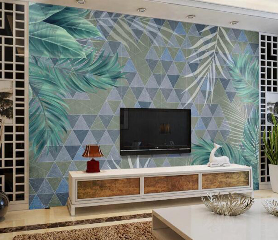 3D Long Leaves WC1910 Wall Murals