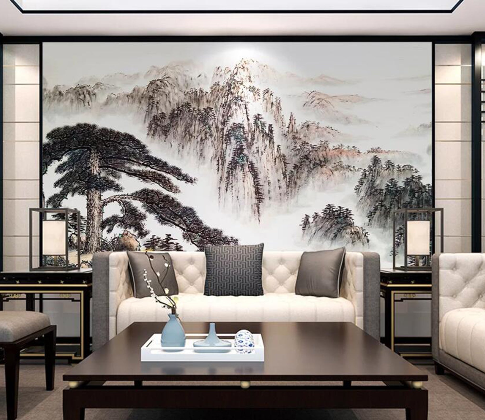 3D Mountain Tree WC56 Wall Murals Wallpaper AJ Wallpaper 2 