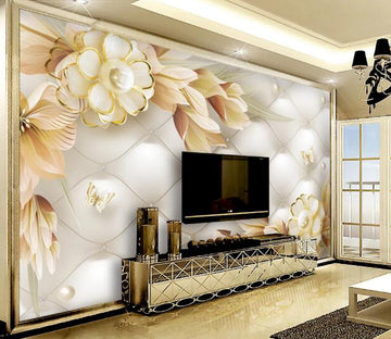 3D Flower Butterfly WC1593 Wall Murals