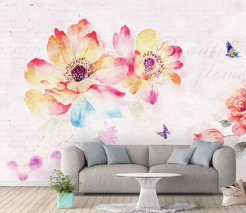 3D Red Peony WC830 Wall Murals