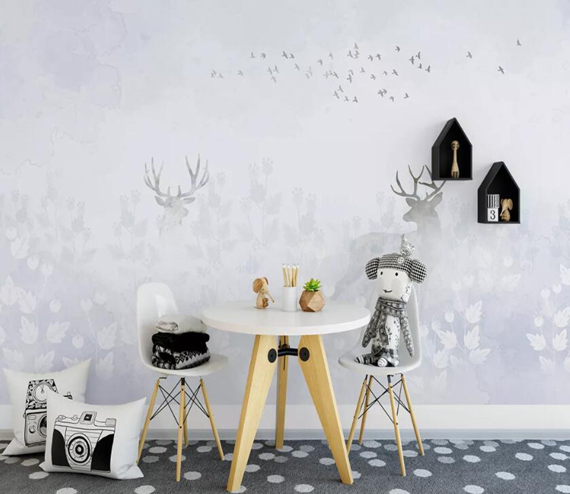 3D Little Deer Woods WC08 Wall Murals Wallpaper AJ Wallpaper 2 