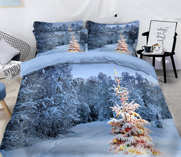 3D Snowfield Forest 31154 Christmas Quilt Duvet Cover Xmas Bed Pillowcases