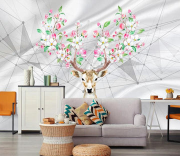 3D Deer Antler Light Flower 480 Wall Murals