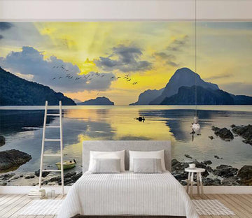 3D Mountain Sea WC1224 Wall Murals