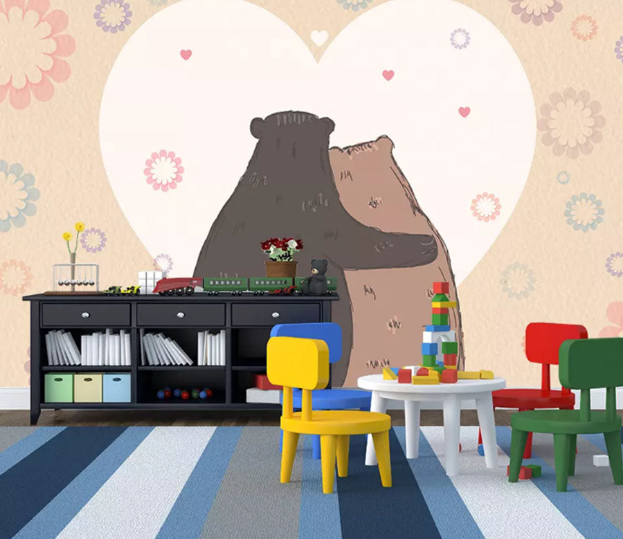 3D Love Bear 2184 Wall Murals