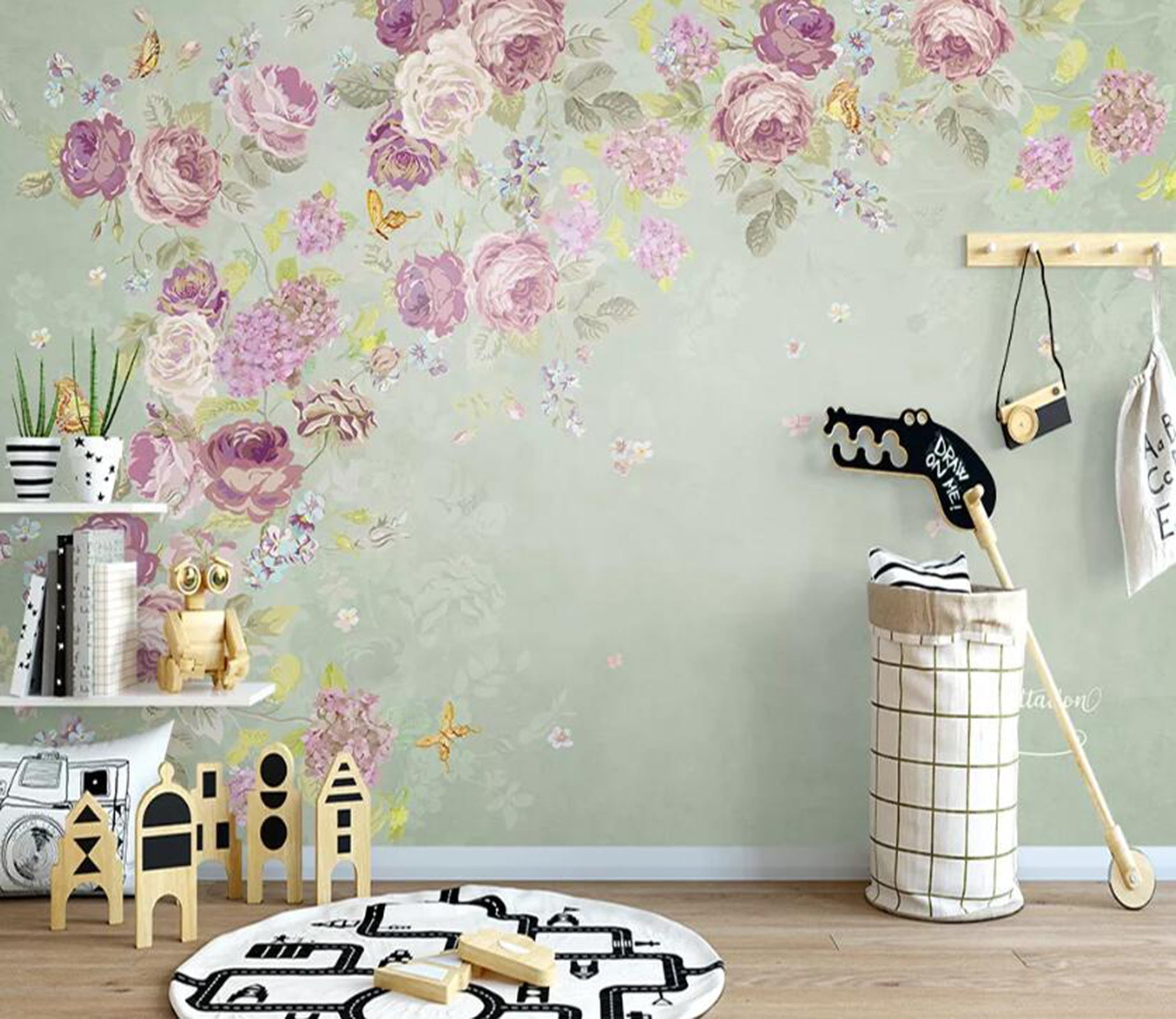 3D Flower Butterfly WC90 Wall Murals Wallpaper AJ Wallpaper 2 