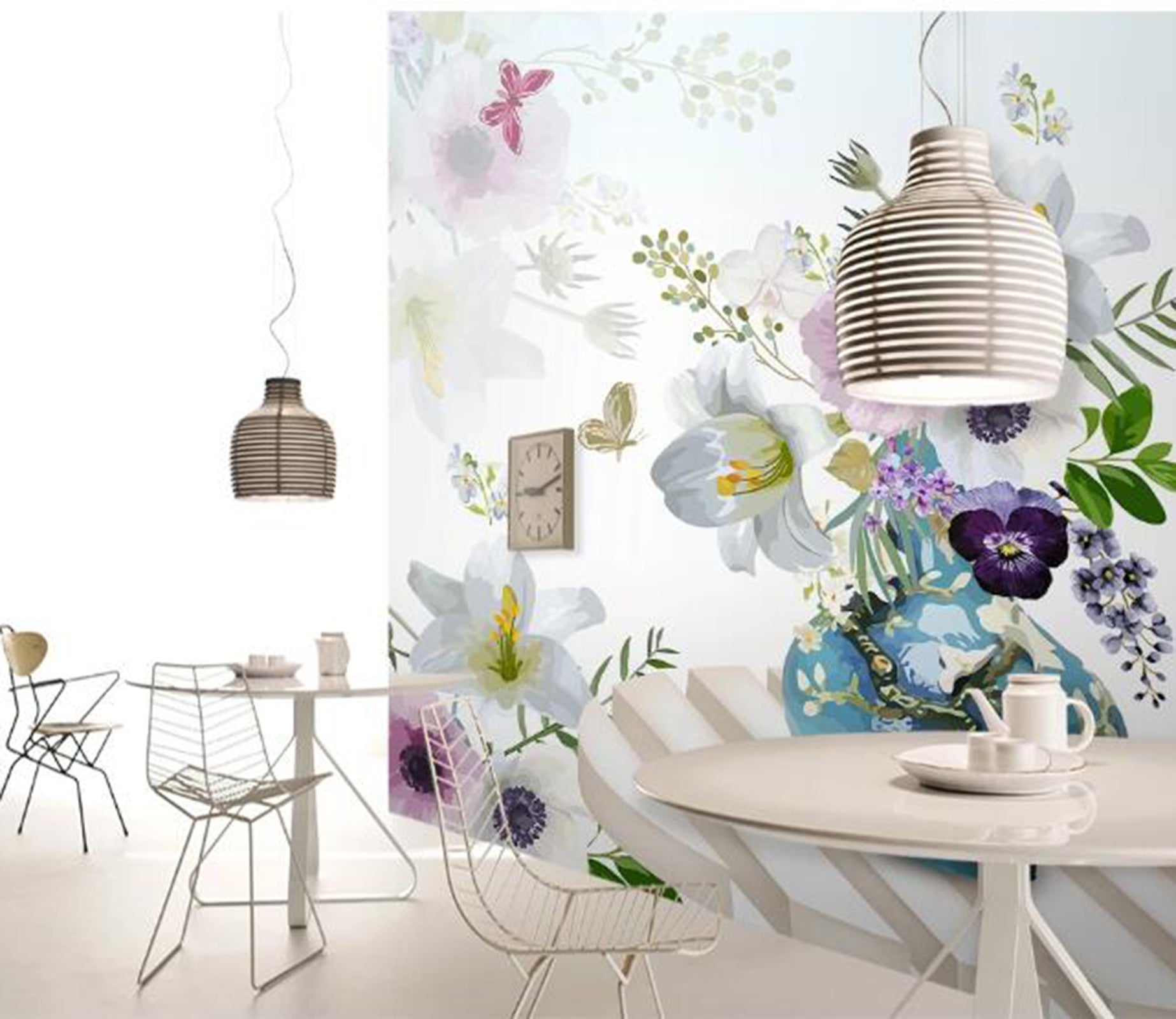 3D Flower Butterfly WC81 Wall Murals Wallpaper AJ Wallpaper 2 