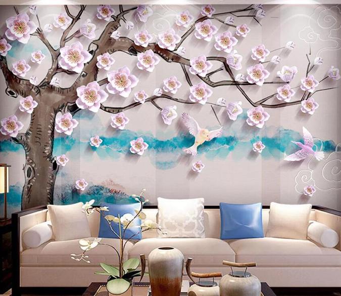 3D Pretty Flowers 380 Wall Murals Wallpaper AJ Wallpaper 2 