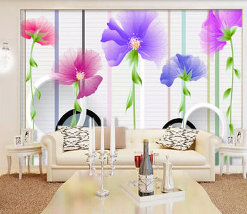 3D Red Flower Vine WC513 Wall Murals