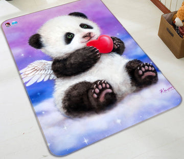 3D Love Panda Angel 5690 Kayomi Harai Rug Non Slip Rug Mat