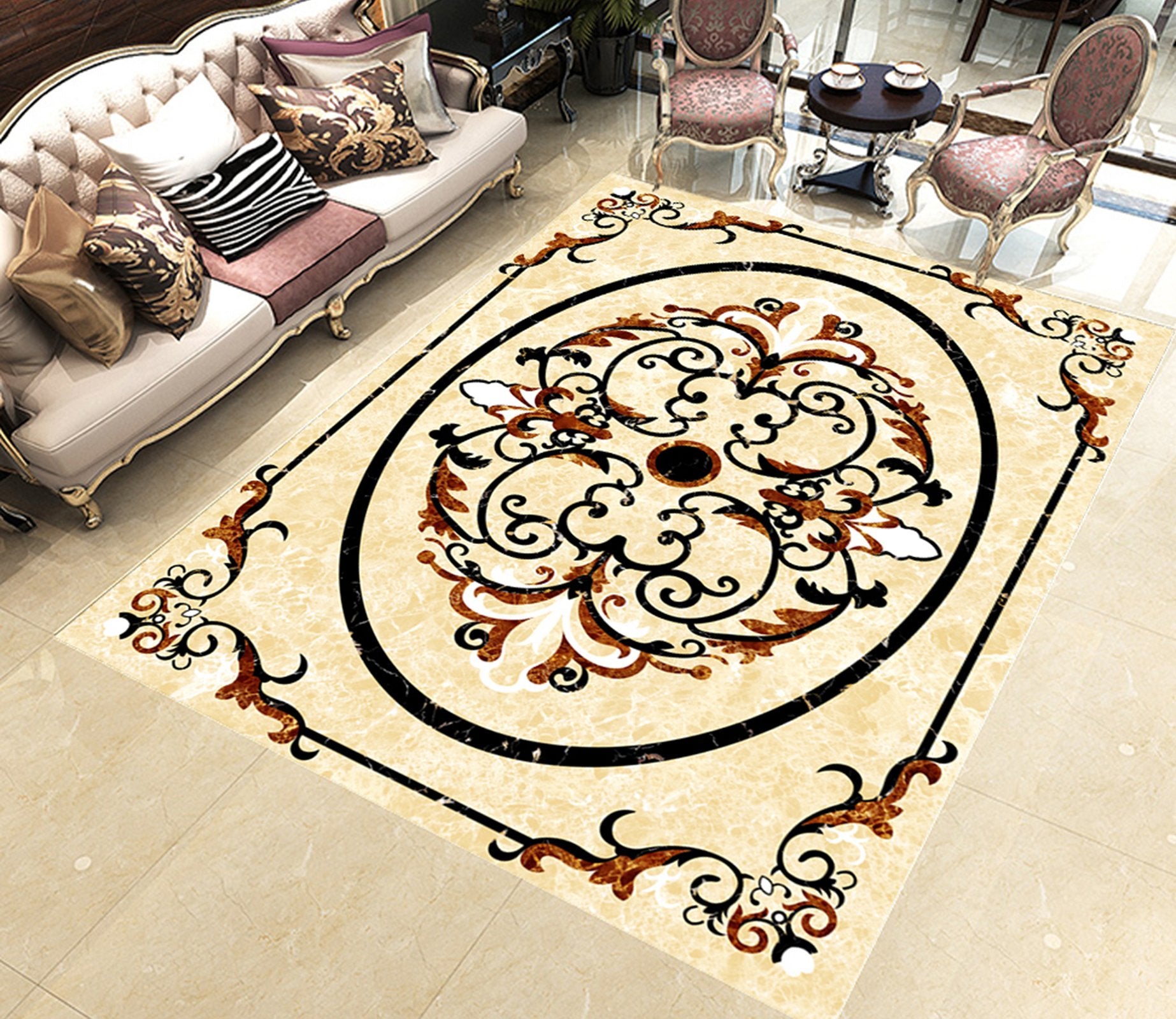 3D Marble Pattern WG344 Floor Mural Wallpaper AJ Wallpaper 2 