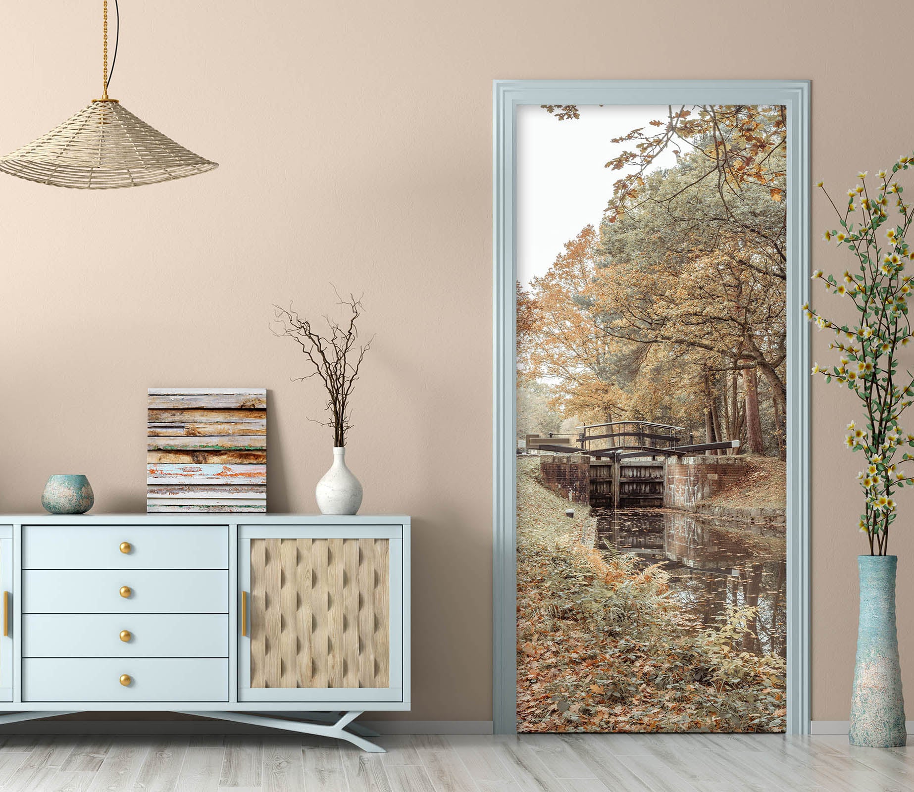 3D Grass Creek Trees 10220 Assaf Frank Door Mural