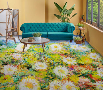 3D Daisy Bush 9680 Allan P. Friedlander Floor Mural  Wallpaper Murals Self-Adhesive Removable Print Epoxy