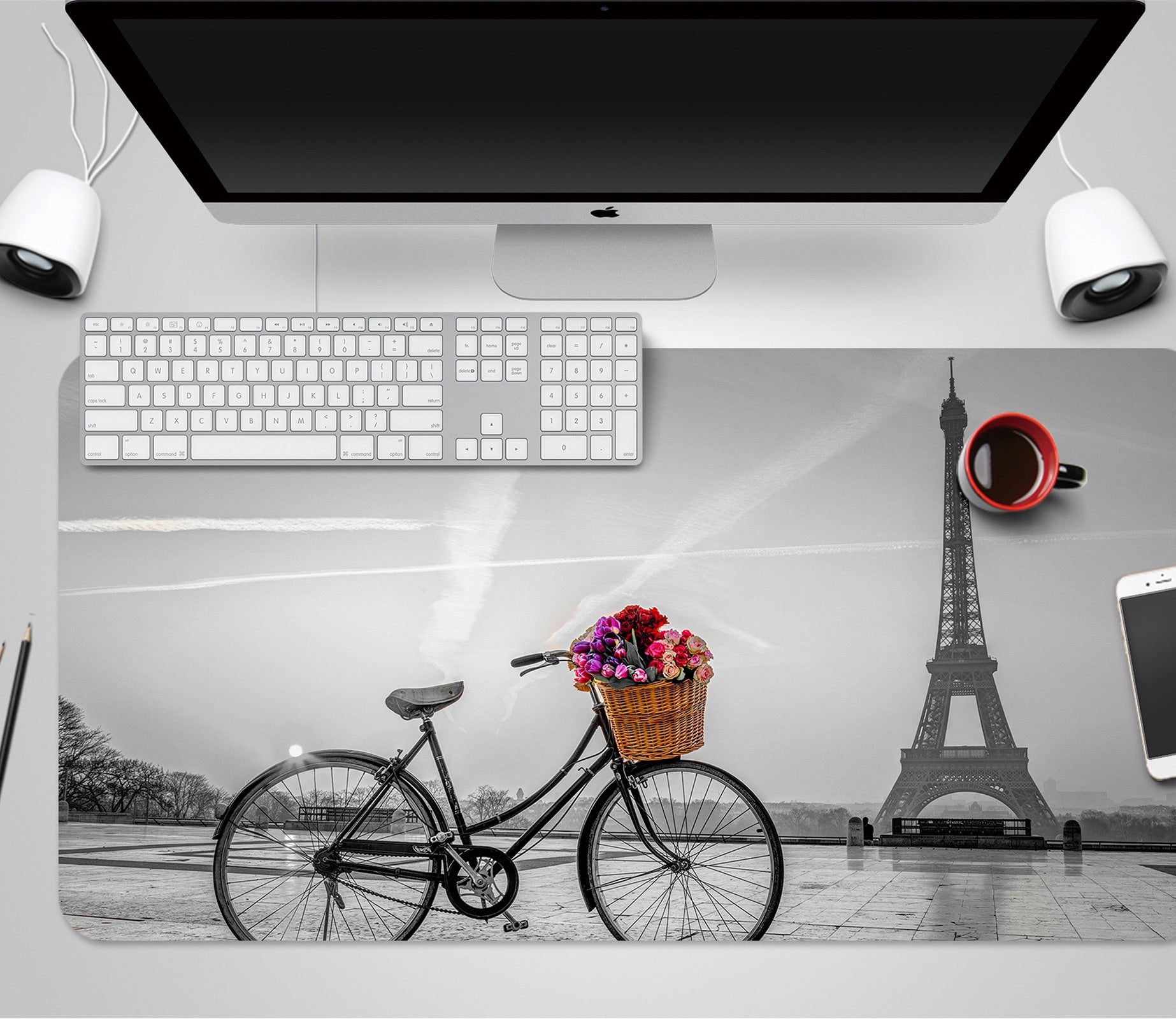 3D Bike Eiffel Tower 123114 Assaf Frank Desk Mat