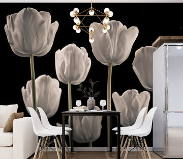 3D White Tulip 6109 Assaf Frank Wall Mural Wall Murals