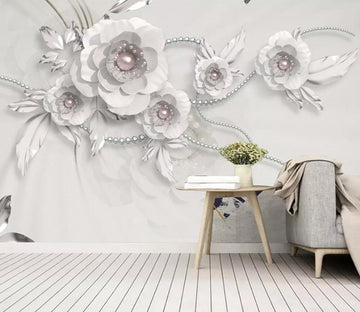 3D Purple Pearl Flower WC2737 Wall Murals