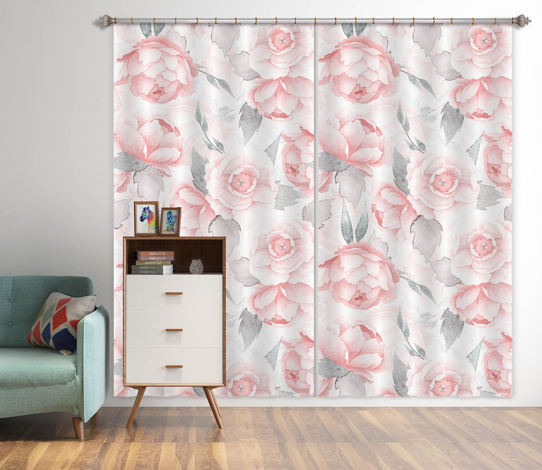 3D Peony Pattern 243 Uta Naumann Curtain Curtains Drapes