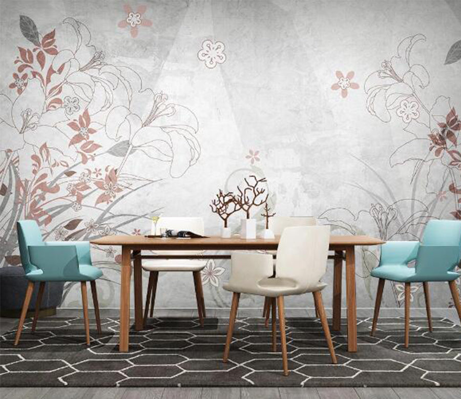 3D Graffiti Flowers WC1510 Wall Murals