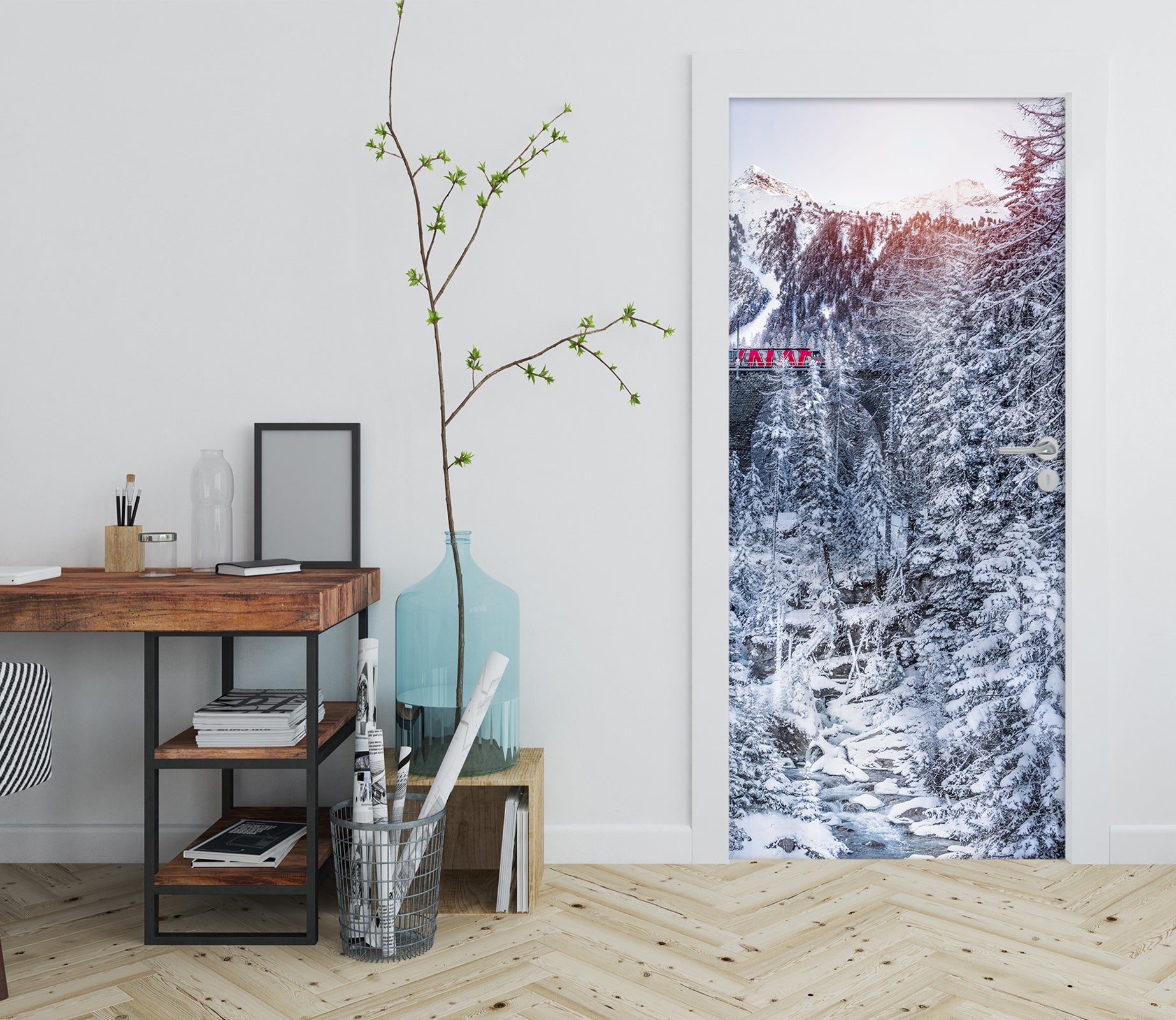 3D Snow Forest 114127 Marco Carmassi Door Mural