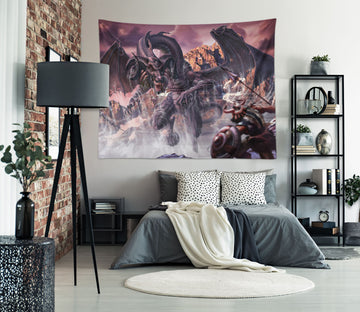 3D Battle Dragon 121196 Tom Wood Tapestry Hanging Cloth Hang