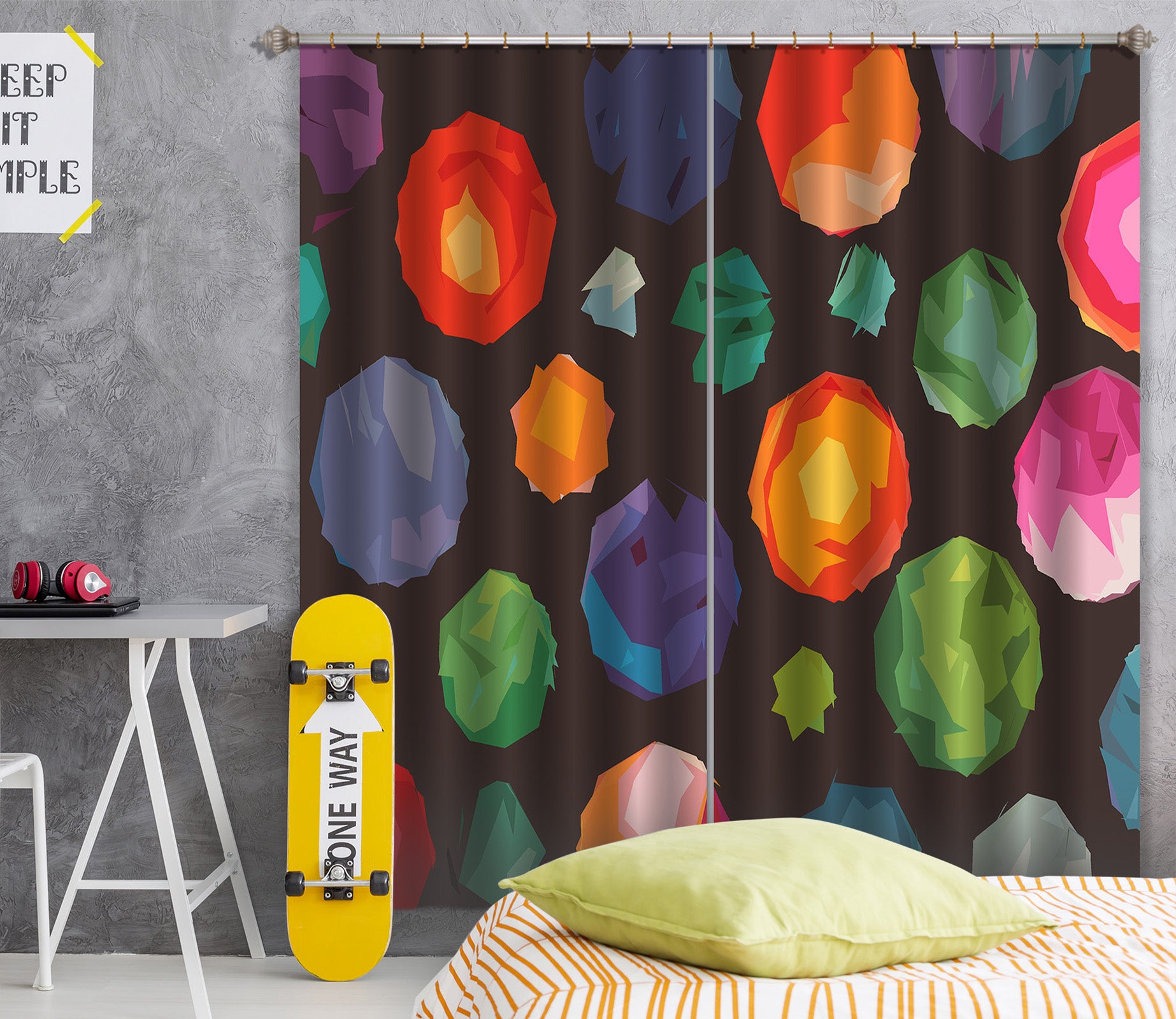 3D Colorful Balloons 041 Shandra Smith Curtain Curtains Drapes