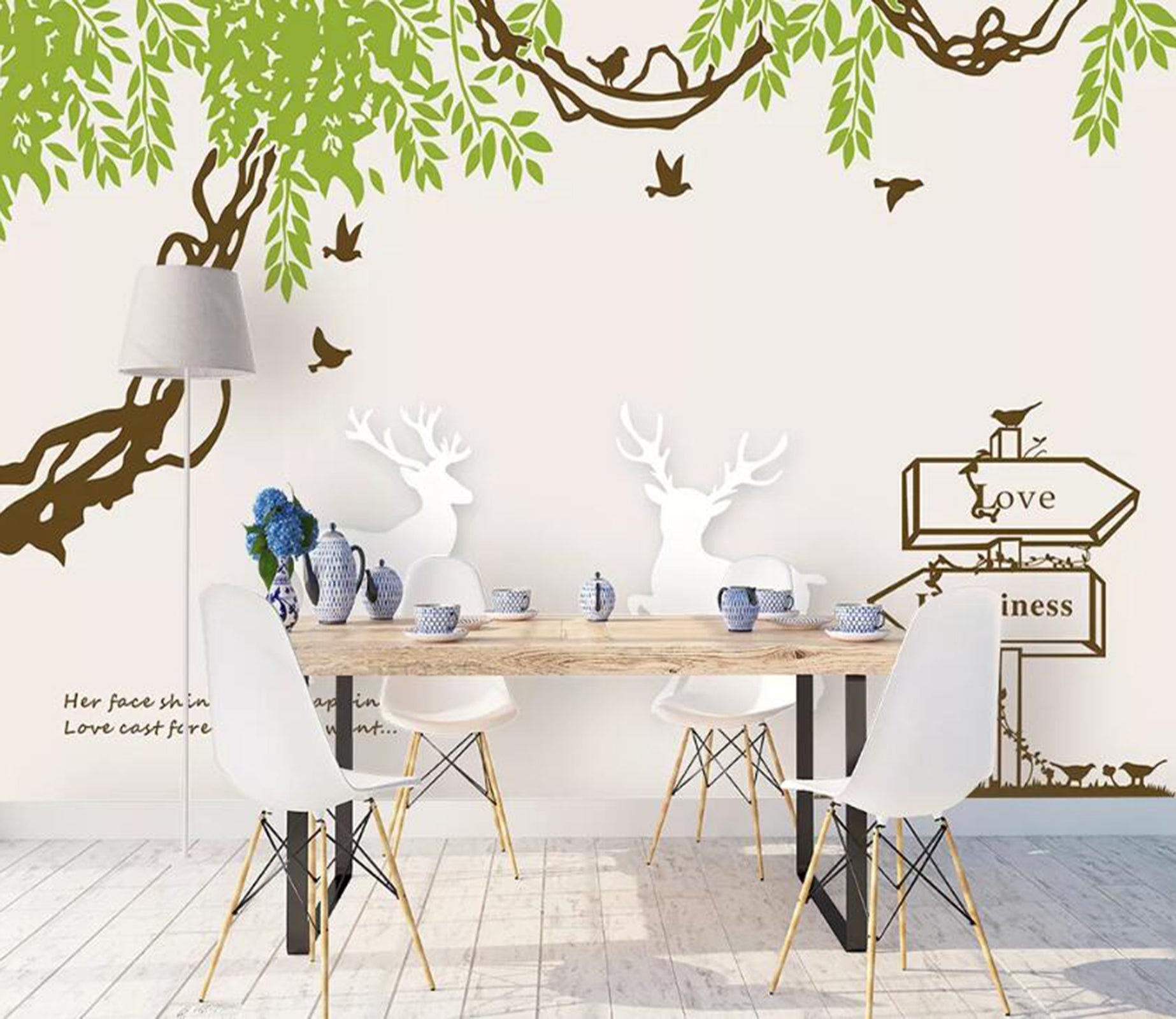 3D Green Leaf WC51 Wall Murals Wallpaper AJ Wallpaper 2 