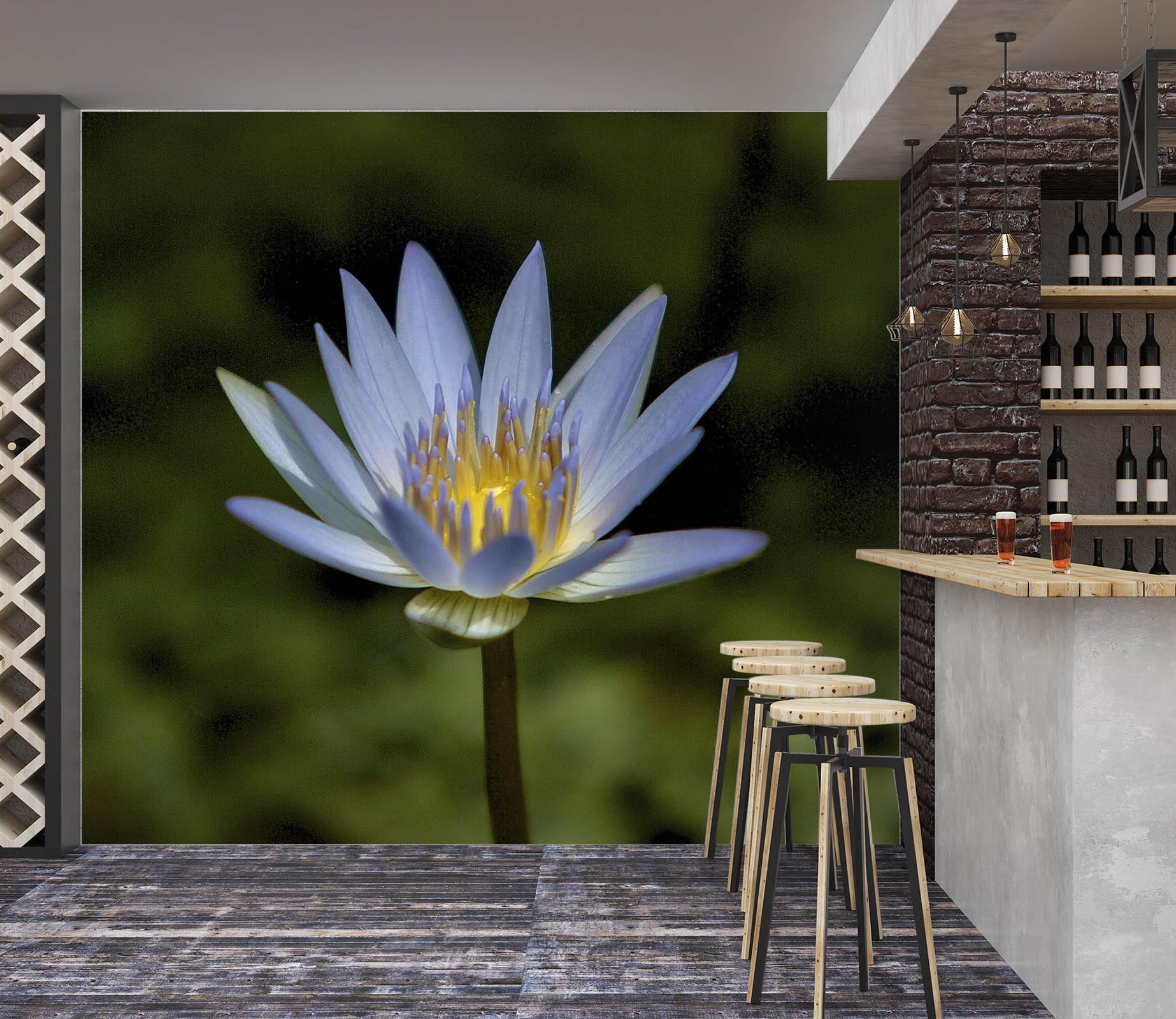 3D Lavendar Water Lily 115 Kathy Barefield Wall Mural Wall Murals