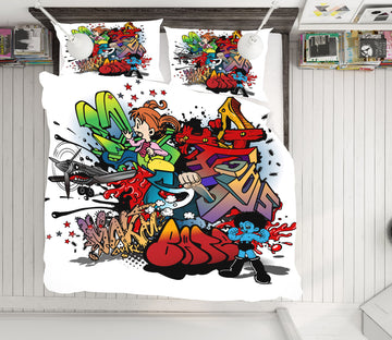 3D Graffiti Letters 67022 Bed Pillowcases Quilt