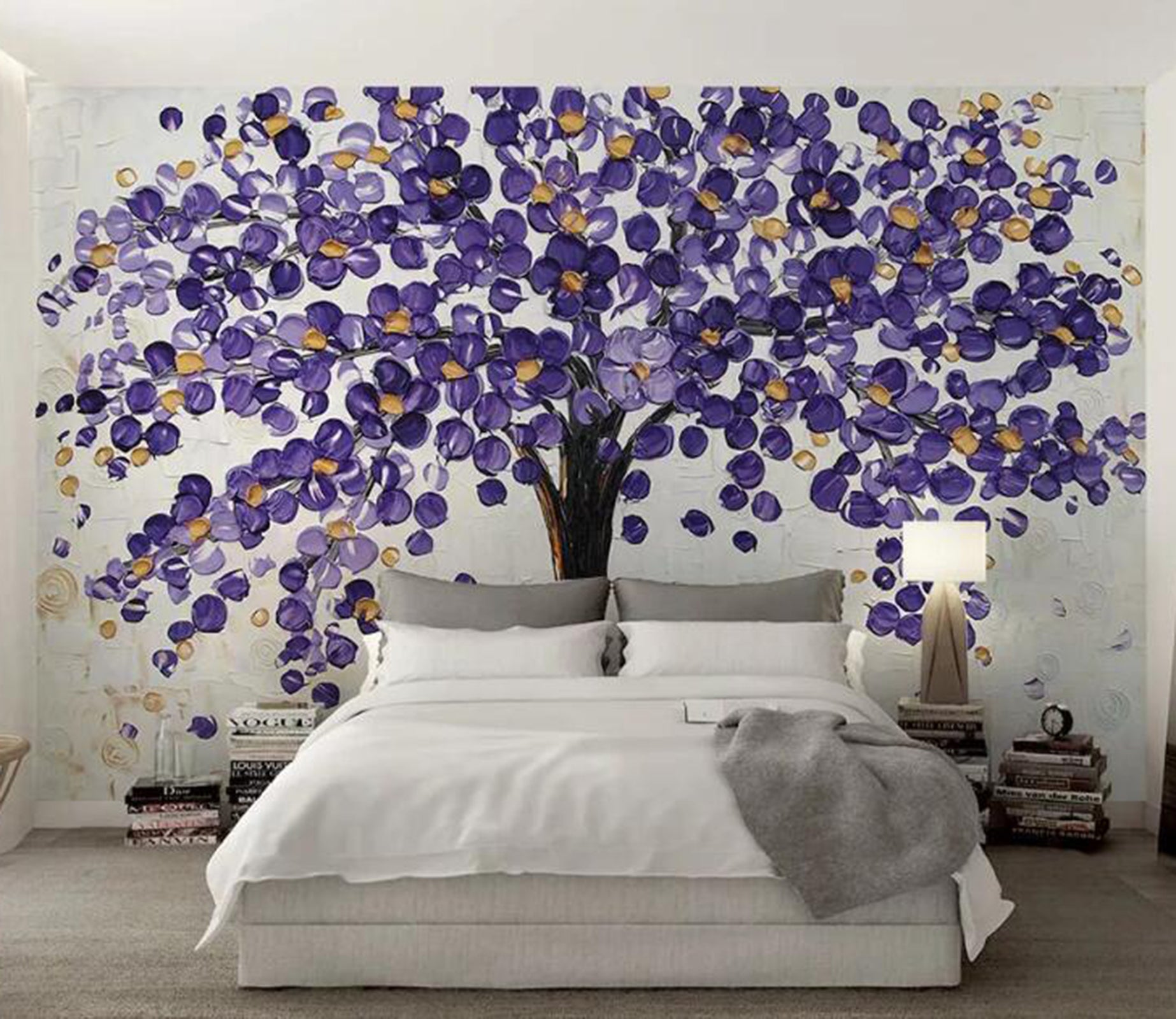 3D Purple Leaves WG39 Wall Murals Wallpaper AJ Wallpaper 2 