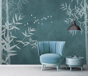 3D Elegant Bamboo Leaves 2321 Wall Murals