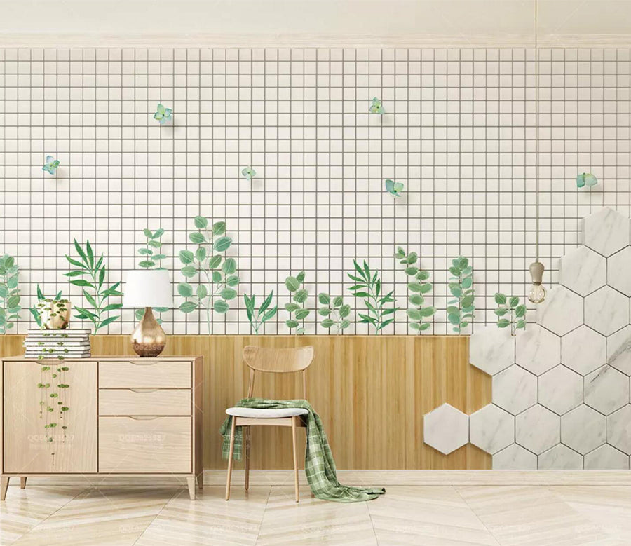 3D Grass Butterfly WC698 Wall Murals