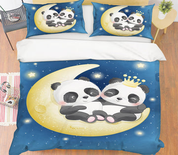 3D Moon Panda 64019 Bed Pillowcases Quilt