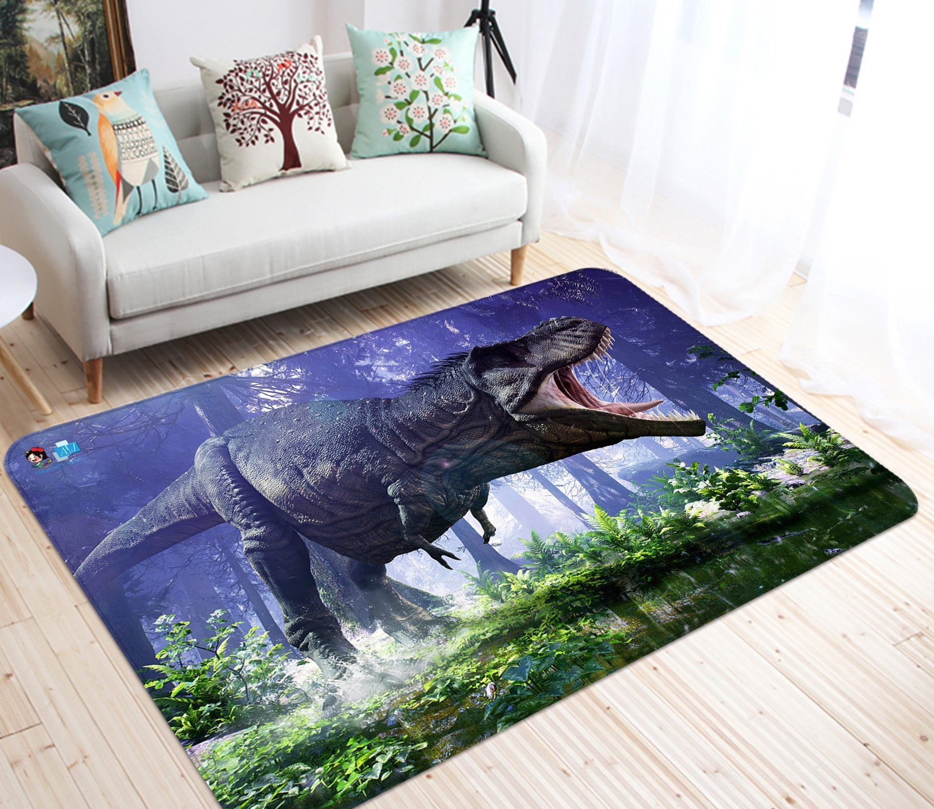 3D Woody Mouthed Dinosaur 10 Non Slip Rug Mat Mat AJ Creativity Home 