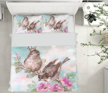 3D Peony Bird 106 Debi Coules Bedding Bed Pillowcases Quilt