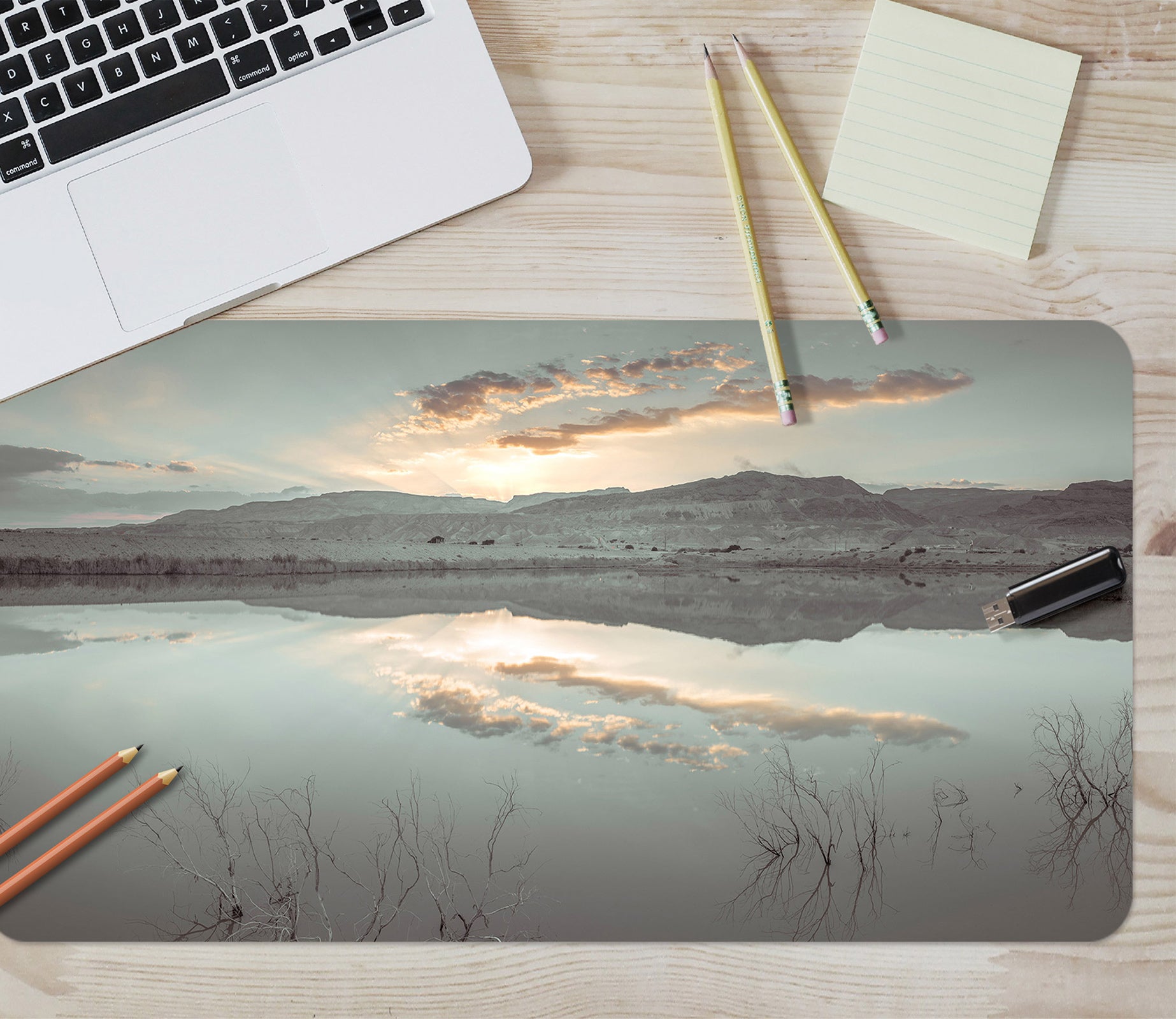 3D Lake Clouds 12405 Assaf Frank Desk Mat