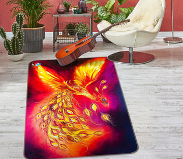 3D Peacock Phoenix 1165 Skromova Marina Rug Non Slip Rug Mat