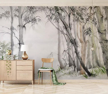 3D Black Bamboo WC339 Wall Murals