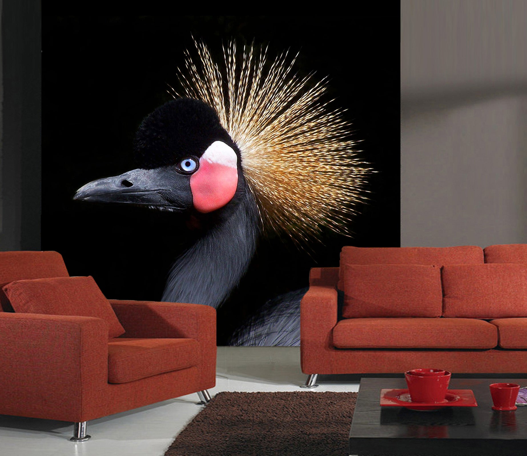 3D Crown Crane 447 Wall Murals