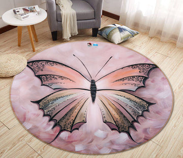 3D Butterfly Pattern 910 Skromova Marina Rug Round Non Slip Rug Mat