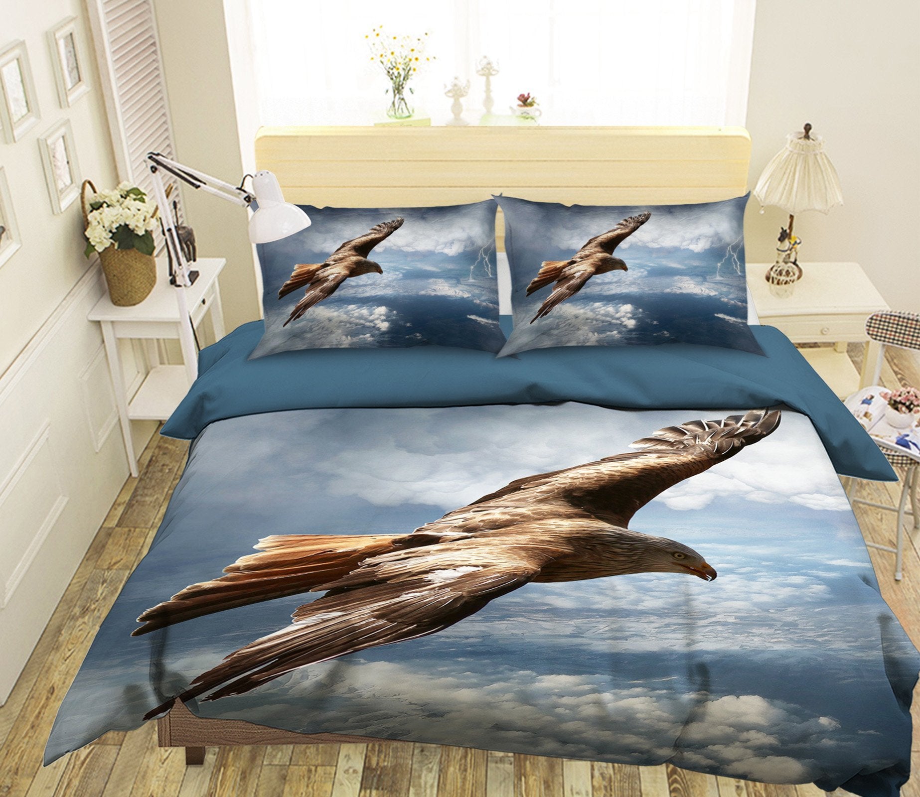 3D Eagle Sea 1911 Bed Pillowcases Quilt Quiet Covers AJ Creativity Home 