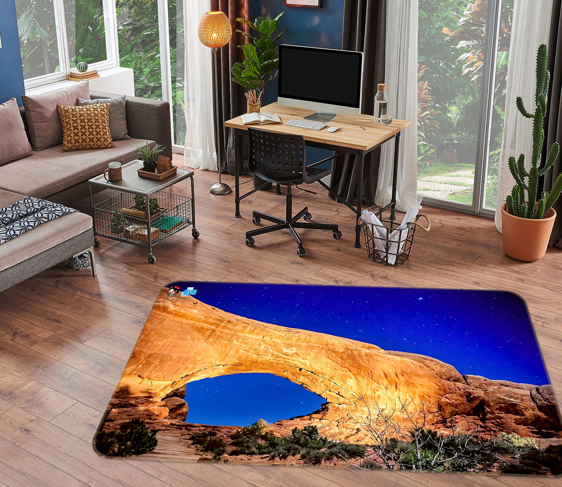 3D Starry Sky Stone 5155 Beth Sheridan Rug Non Slip Rug Mat