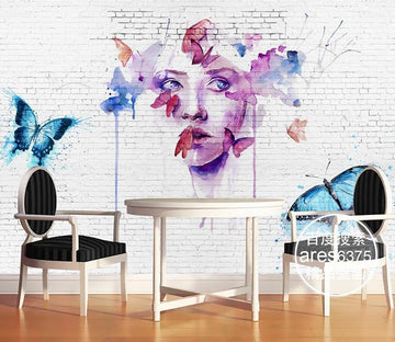 3D Butterfly Girl 193 Wall Murals Wallpaper AJ Wallpaper 2 