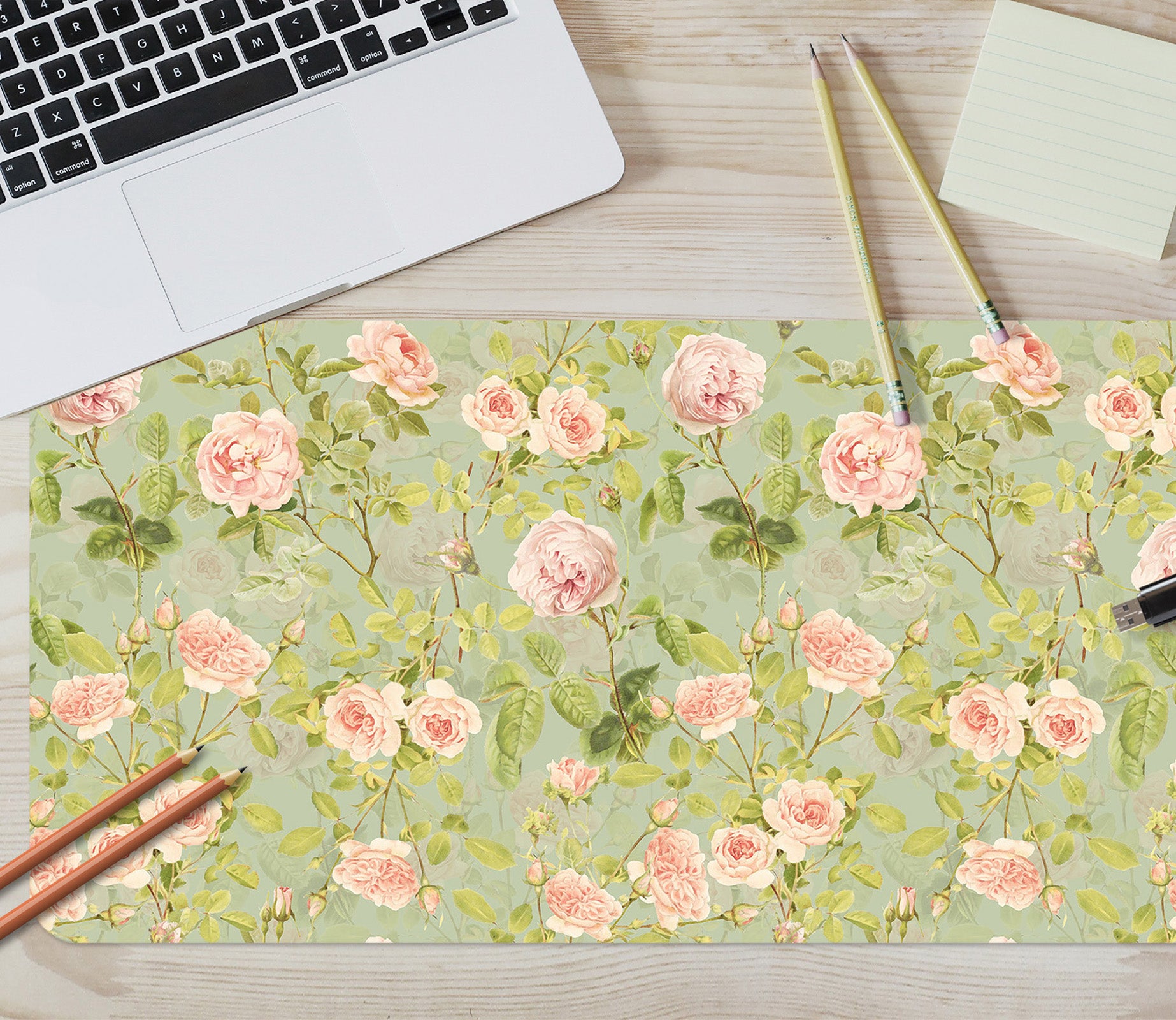 3D Pink Rose Pattern 120186 Uta Naumann Desk Mat