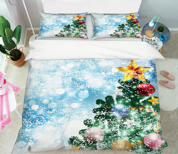 3D Snow Tree 52251 Christmas Quilt Duvet Cover Xmas Bed Pillowcases