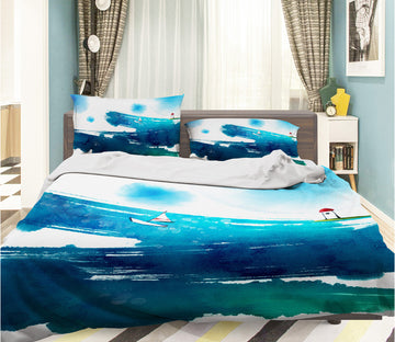 3D Lighthouse Painting 009 Bed Pillowcases Quilt