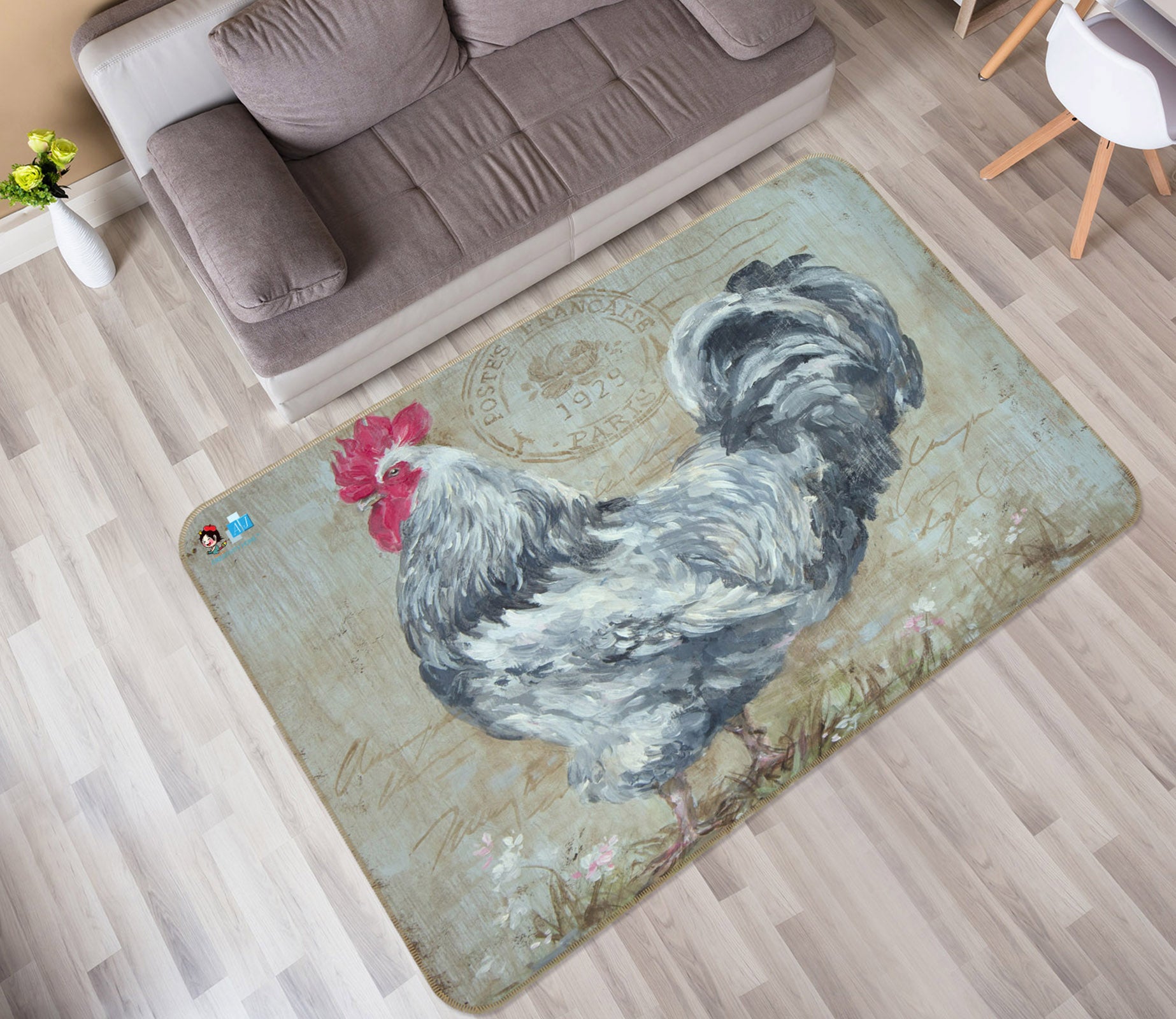 3D Chick 0155 Debi Coules Rug Non Slip Rug Mat